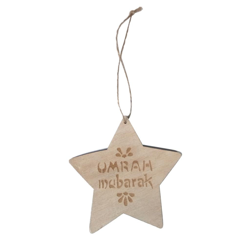 Wooden Wall Home Eid Mubarak Decorative Plaque for Muslim Islam Star Style 5