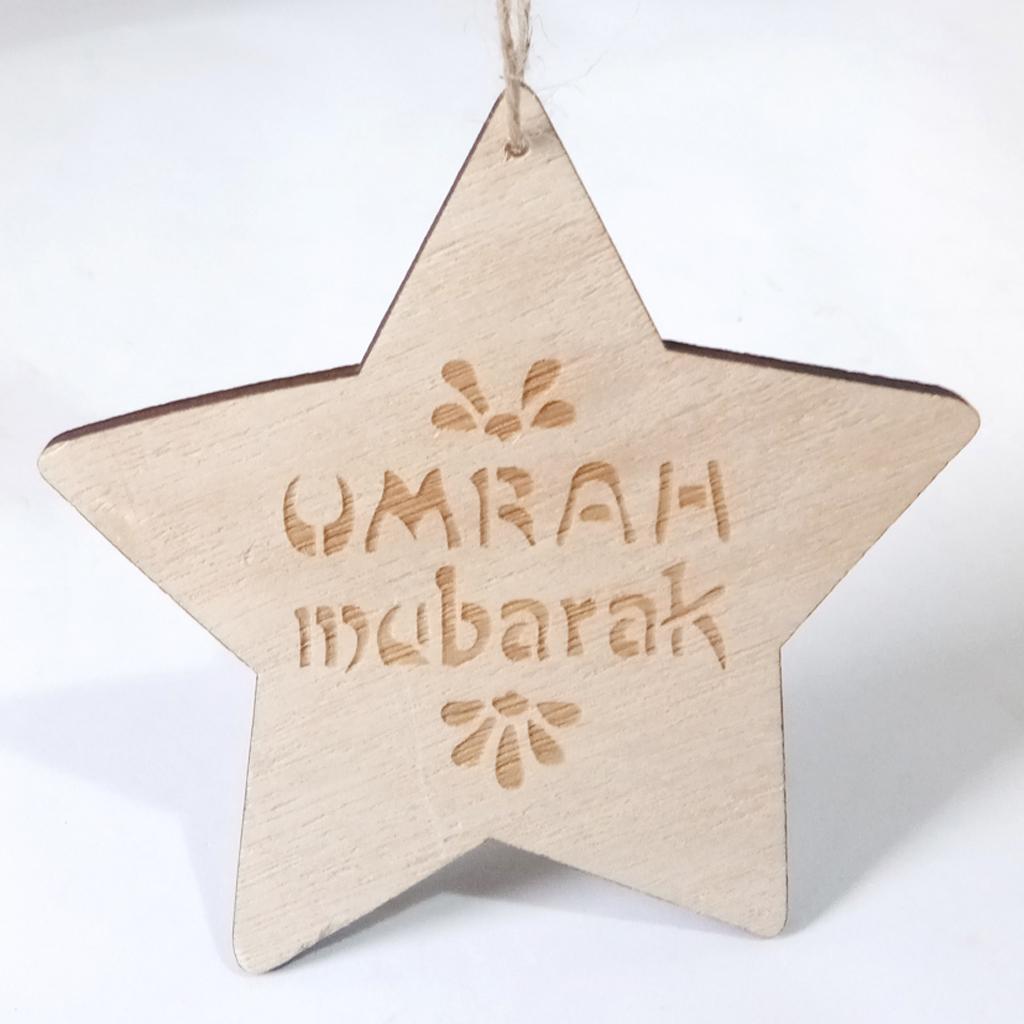 Wooden Wall Home Eid Mubarak Decorative Plaque for Muslim Islam Star Style 5