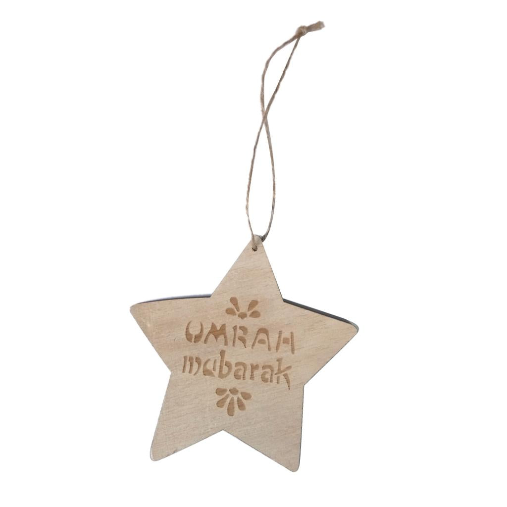 Wooden Wall Home Eid Mubarak Decorative Plaque for Muslim Islam Star Style 5