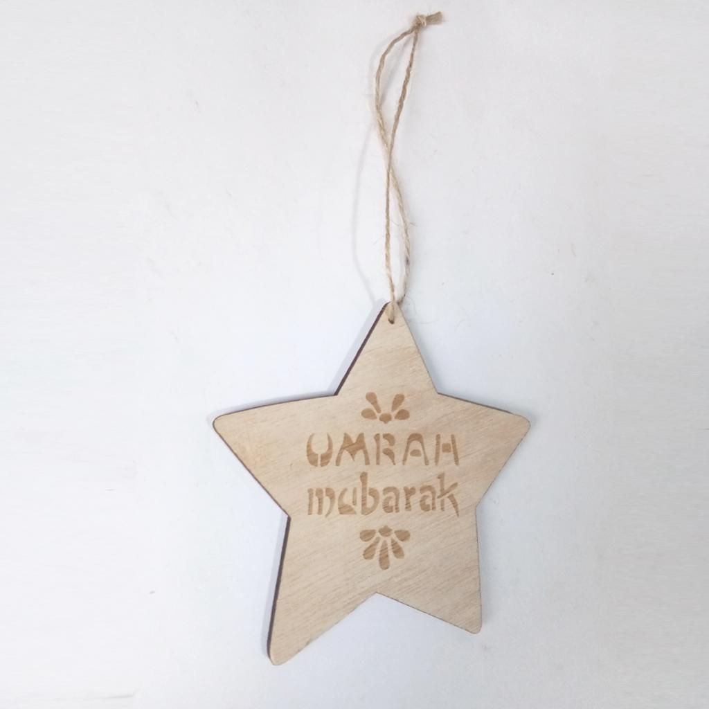 Wooden Wall Home Eid Mubarak Decorative Plaque for Muslim Islam Star Style 5