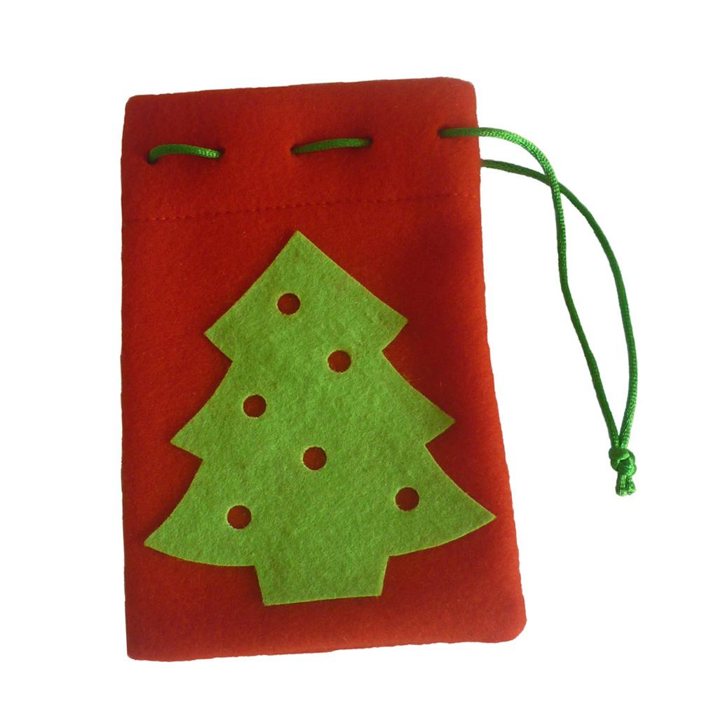 Xmas Tree christmas drawstring candy gift bags Present Wrapping Packing pack