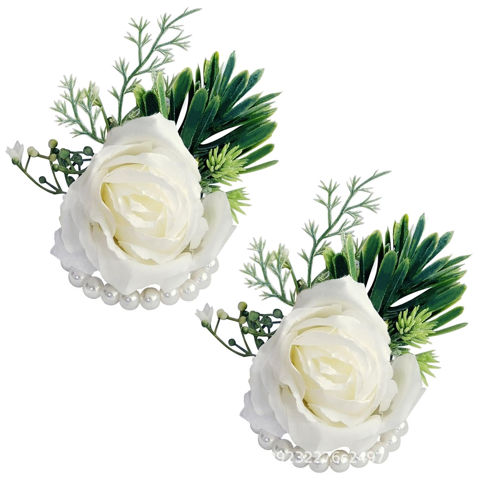 Wrist Corsage and Clips Hand Flowers for Bridesmaid Wedding Accessories