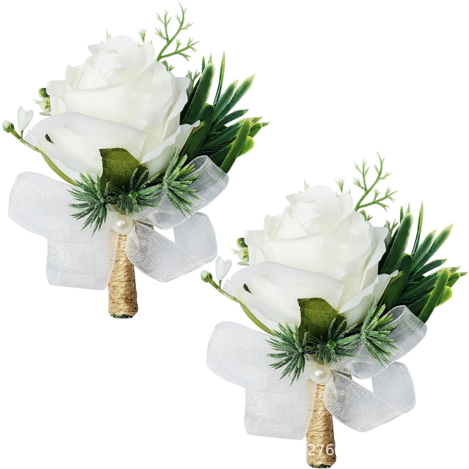 Wrist Corsage and Clips Hand Flowers for Bridesmaid Wedding Accessories