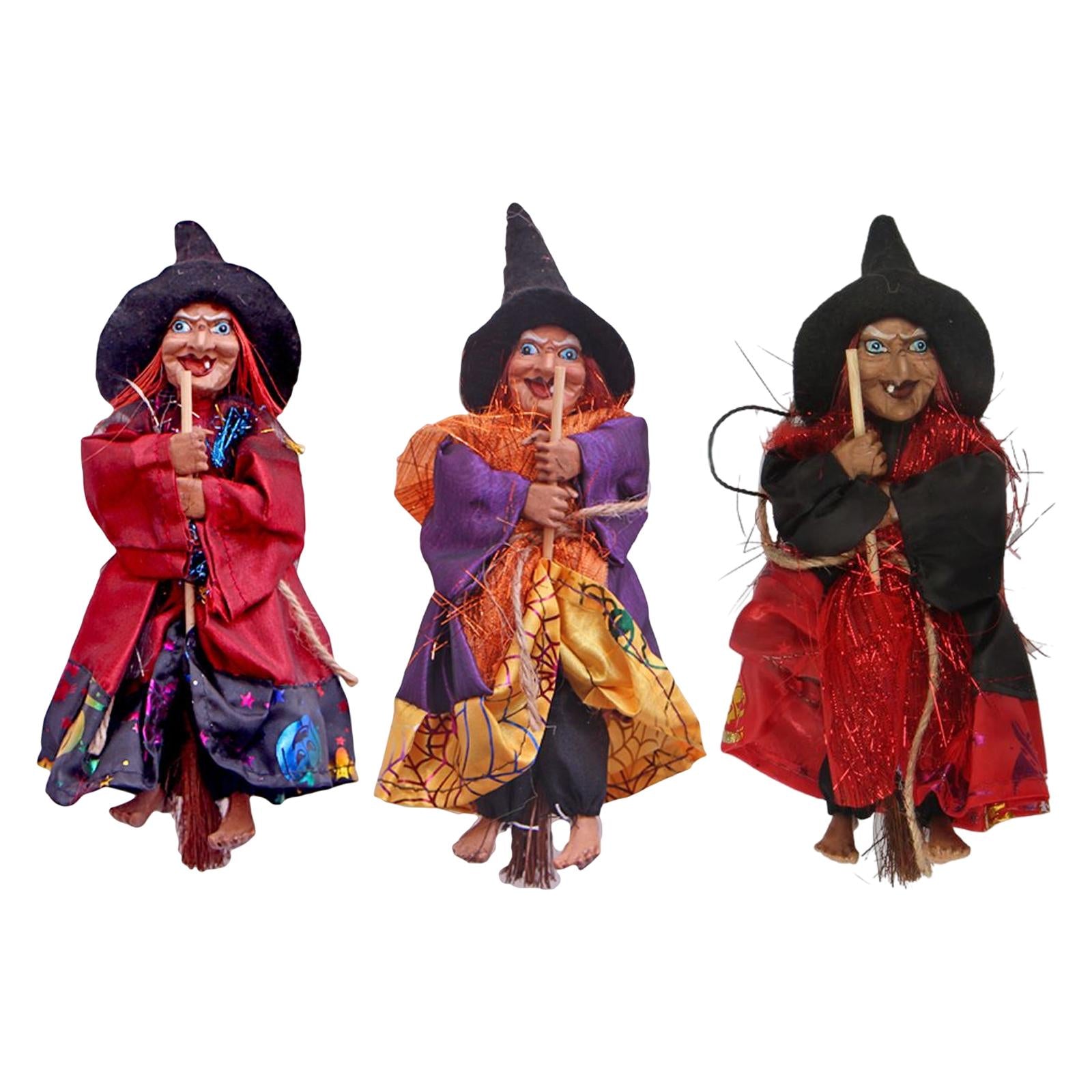 Witch Ornaments Flying Witches Scene Layout for Home Backyard Front Door Black