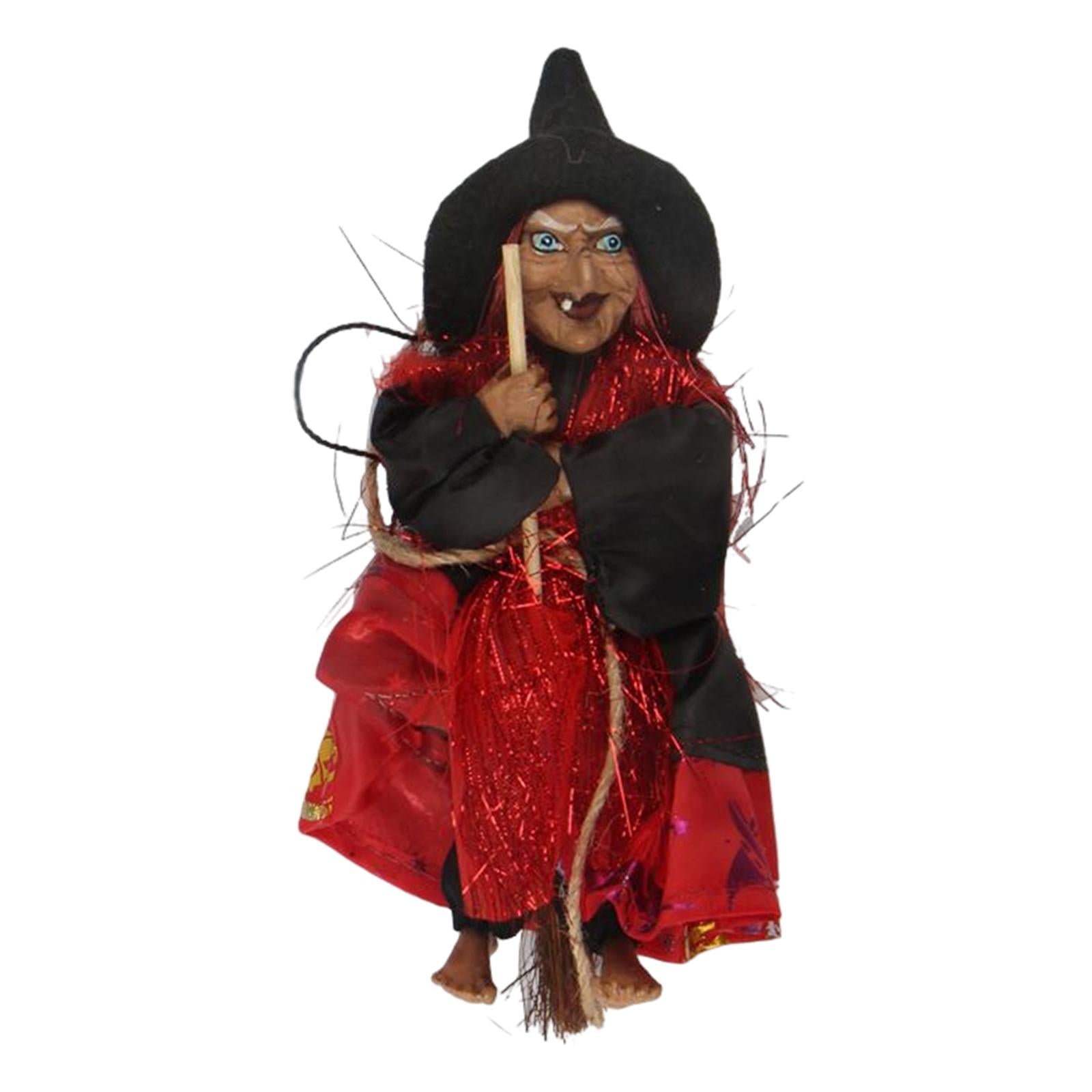 Witch Ornaments Flying Witches Scene Layout for Home Backyard Front Door Red