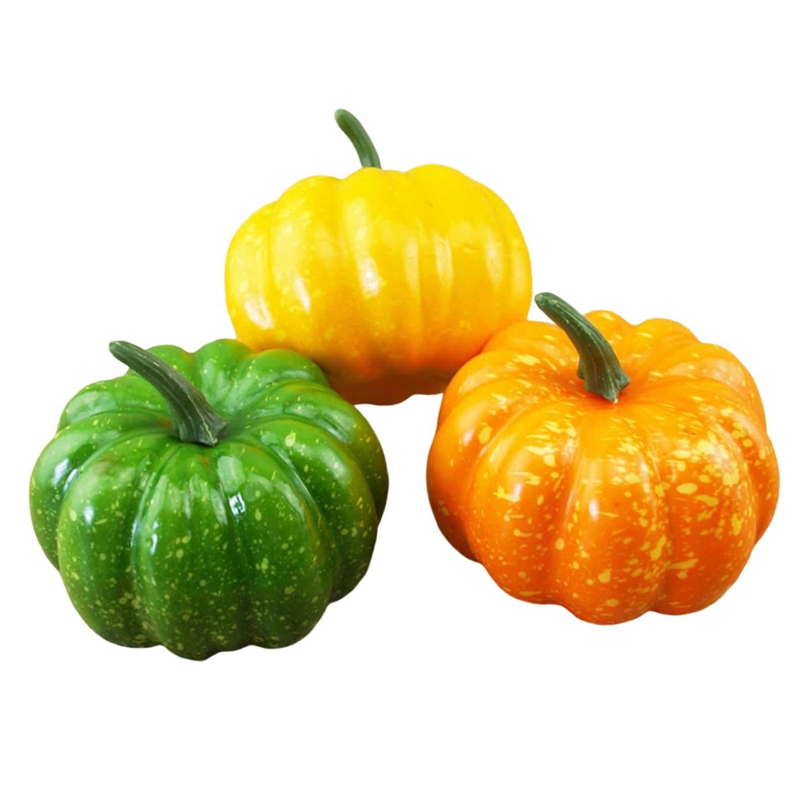 3Pcs Artificial Pumpkin Decoration Simulation for Farmhouse Mantel Shelf