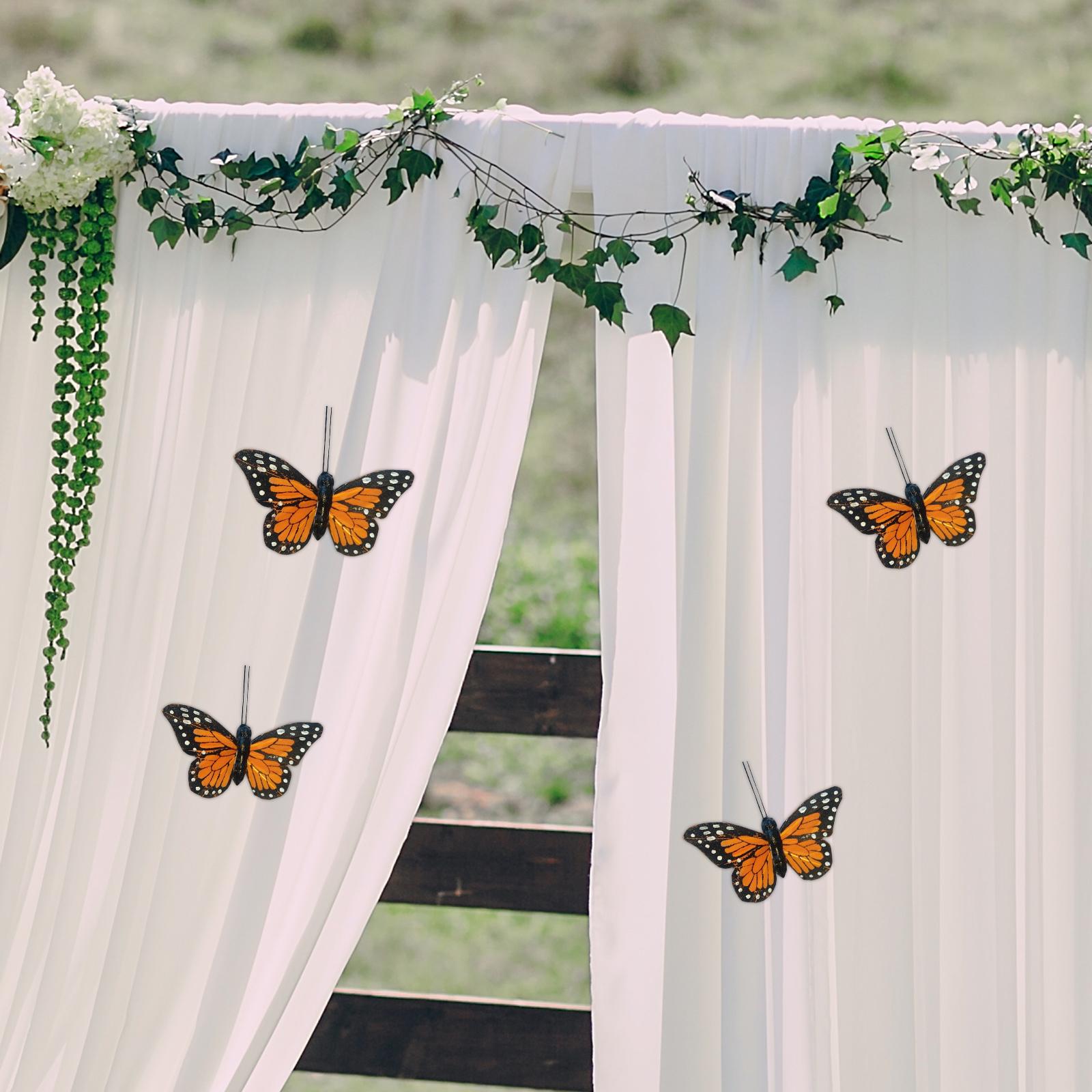 10x Simulated Butterfly Decoration Artificial Feather for Wedding Wall