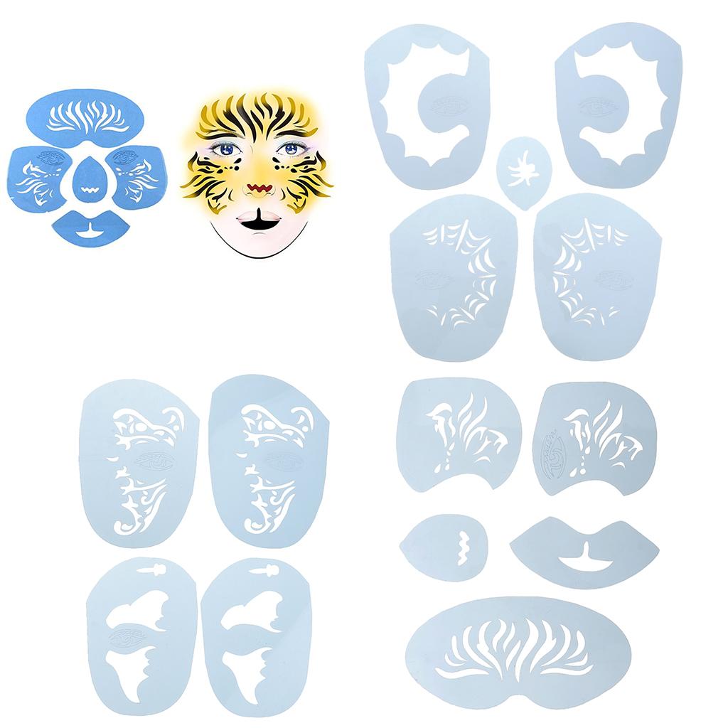 1 Set Face Painting Body Art Stencil Template for Festival DIY Makeup Tiger/Lion Face