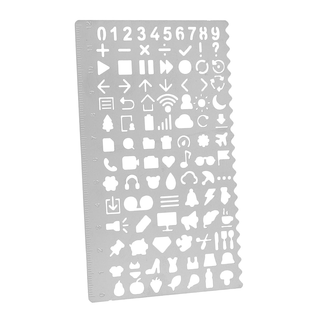  Decorative Life Symbol Graphics Painting Stencils Ruler for Scrapbooking Card DIY Crafts