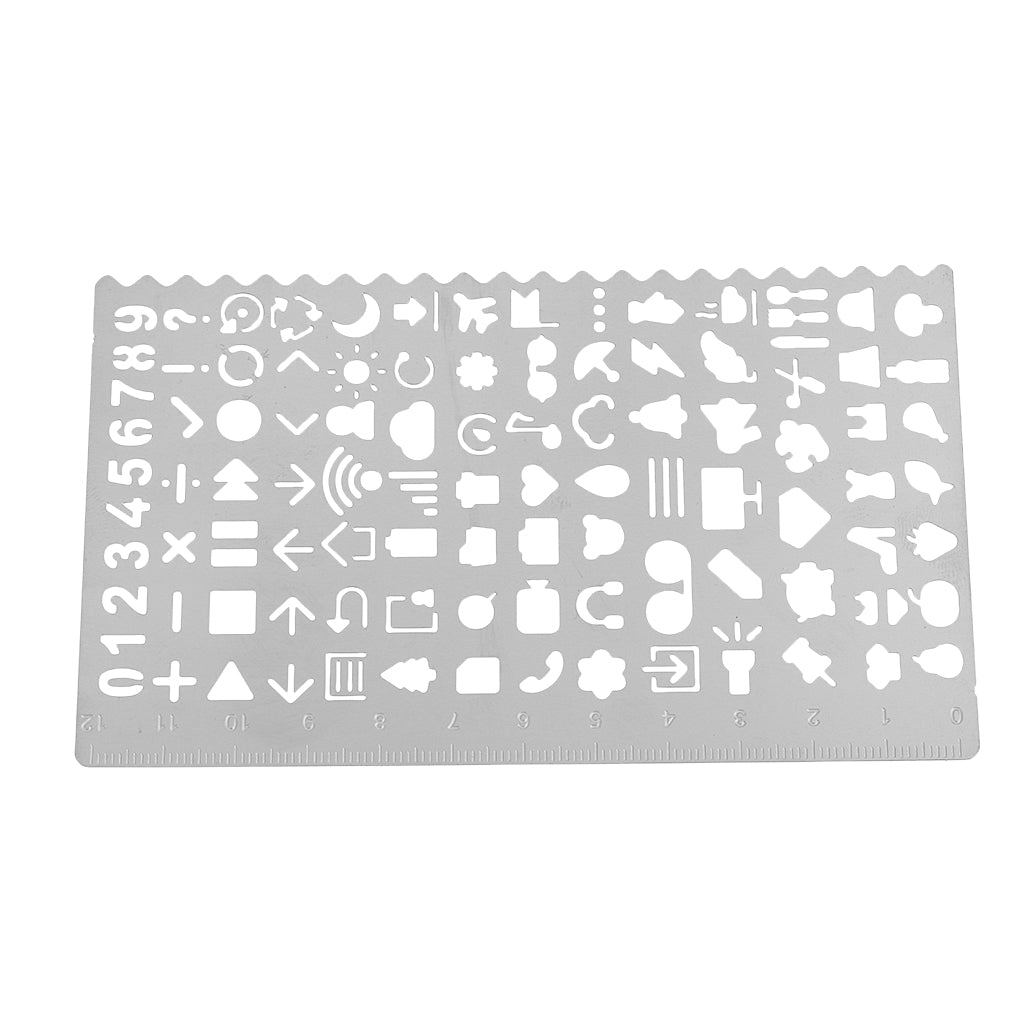  Decorative Life Symbol Graphics Painting Stencils Ruler for Scrapbooking Card DIY Crafts