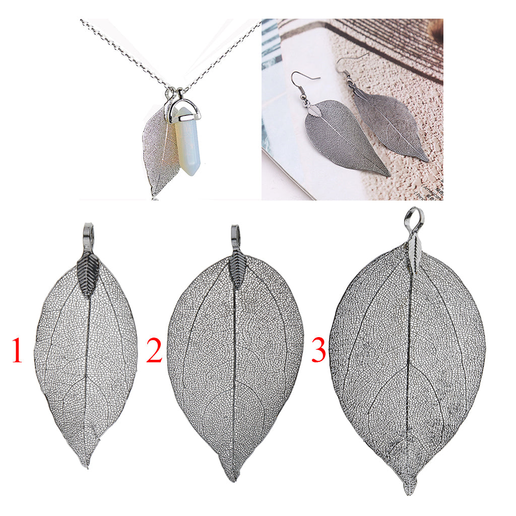 1 Piece Leaf Charms Pendant Findings for Jewelry Making Craft Black 3X5cm