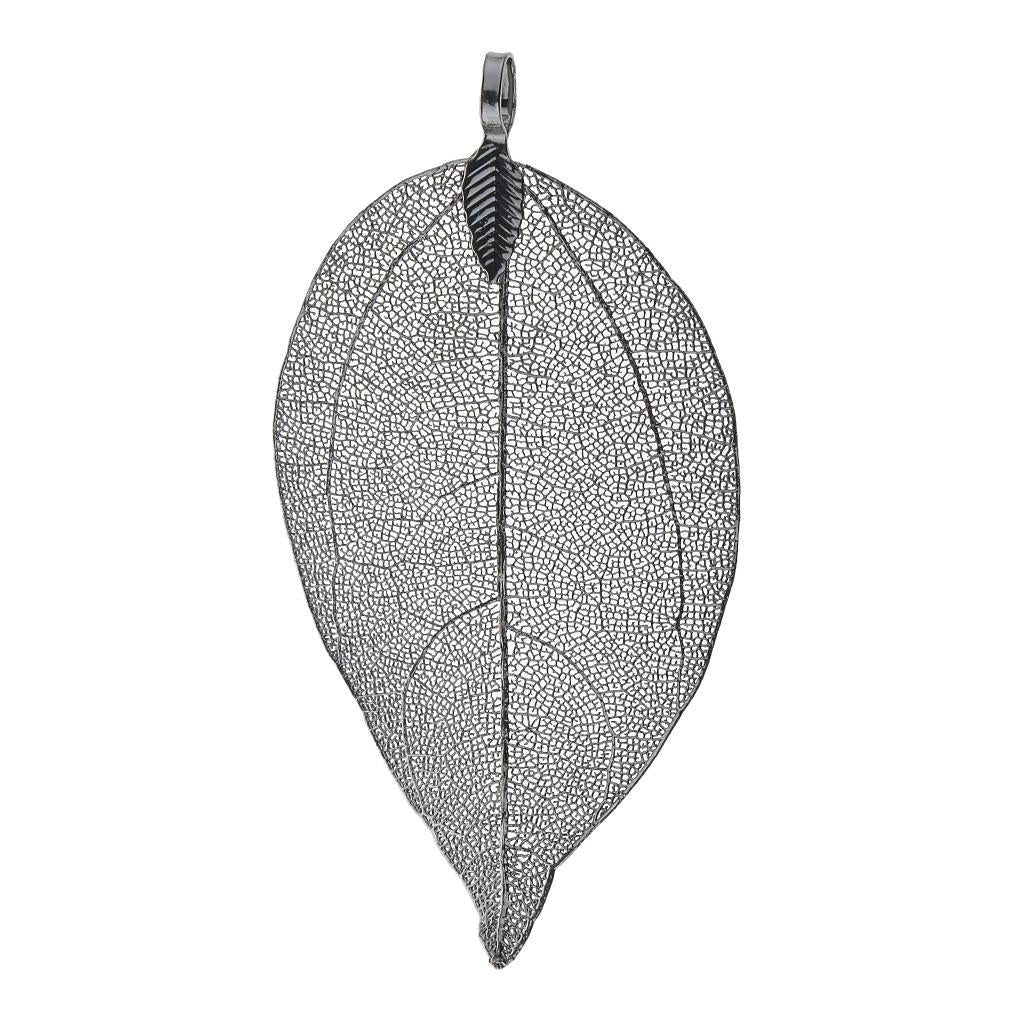 1 Piece Leaf Charms Pendant Findings for Jewelry Making Craft Black 4X6cm