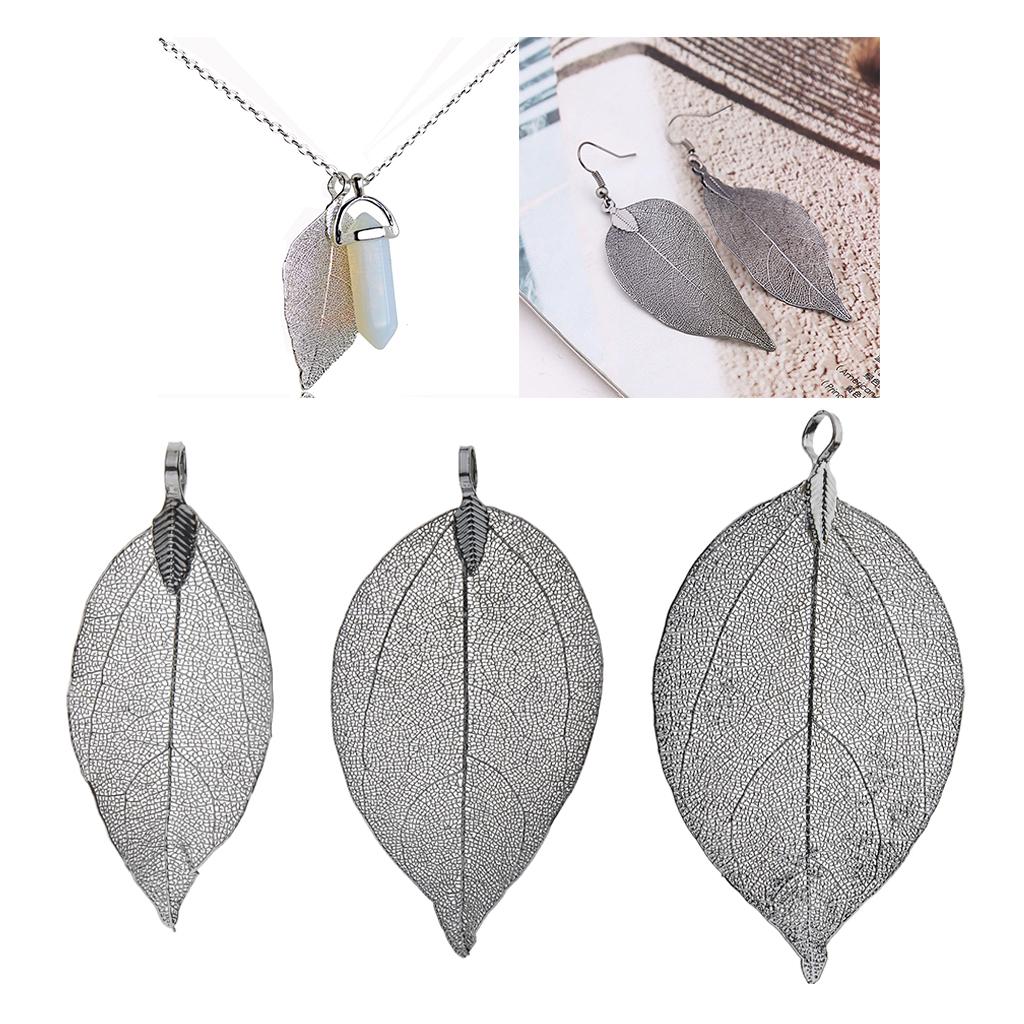 1 Piece Leaf Charms Pendant Findings for Jewelry Making Craft Black 4X6cm