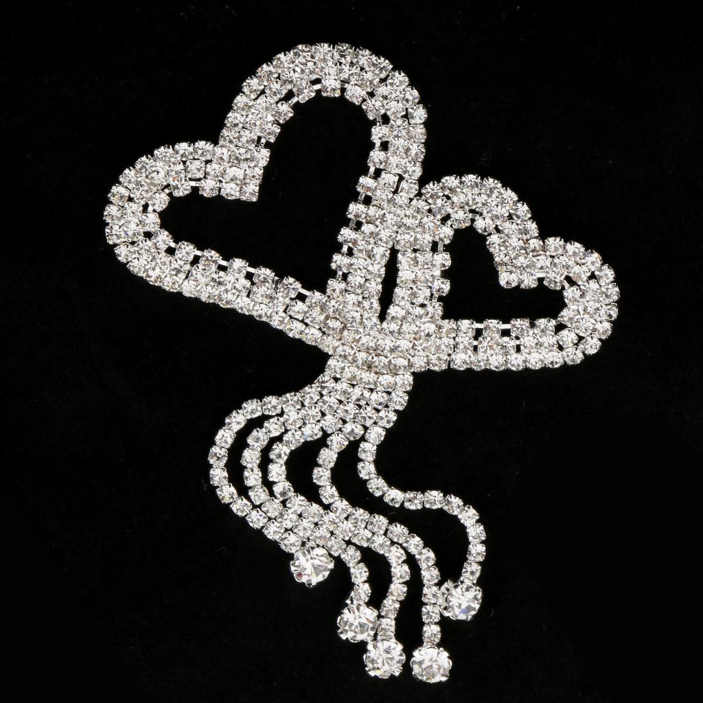 1 Piece Rhinestone Sewing Applique Wedding Bridal Sash Applique #4