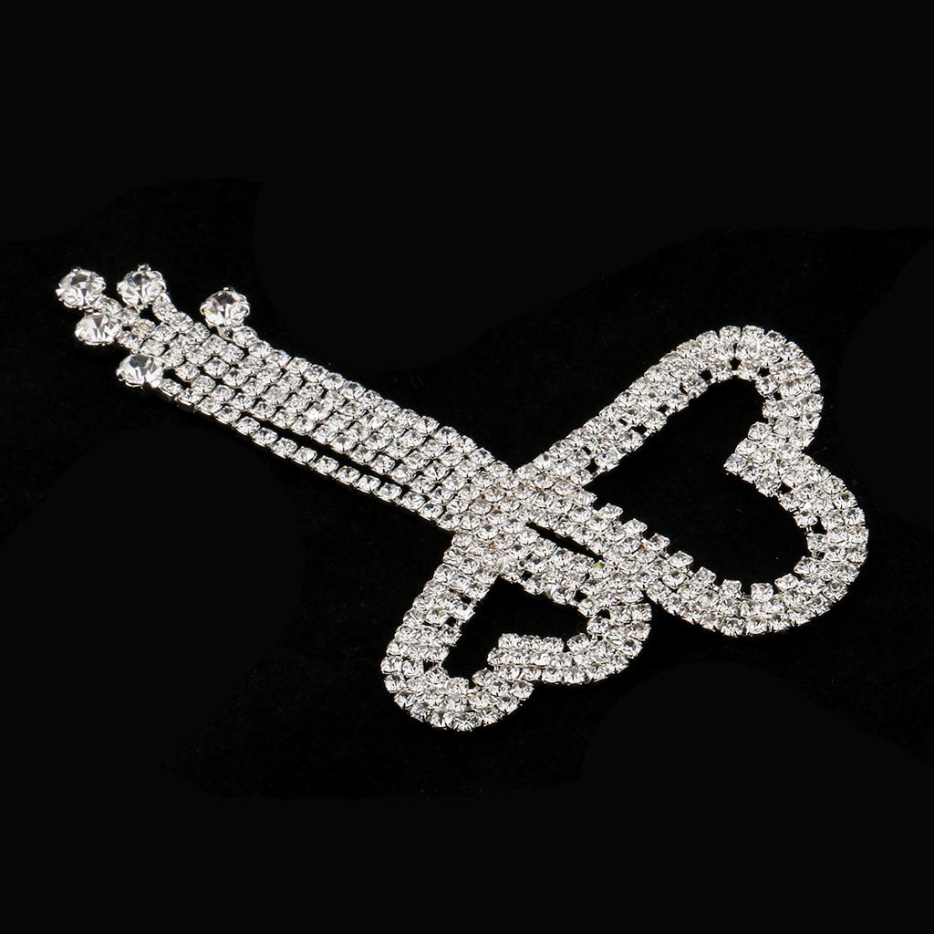 1 Piece Rhinestone Sewing Applique Wedding Bridal Sash Applique #4