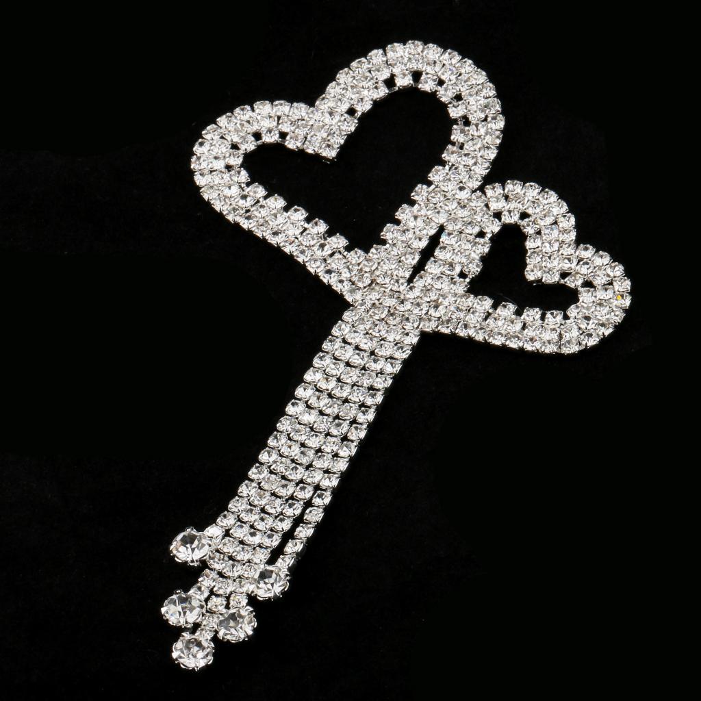 1 Piece Rhinestone Sewing Applique Wedding Bridal Sash Applique #4