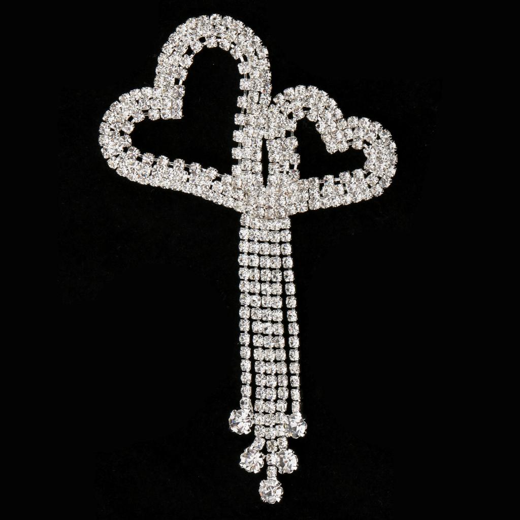 1 Piece Rhinestone Sewing Applique Wedding Bridal Sash Applique #4