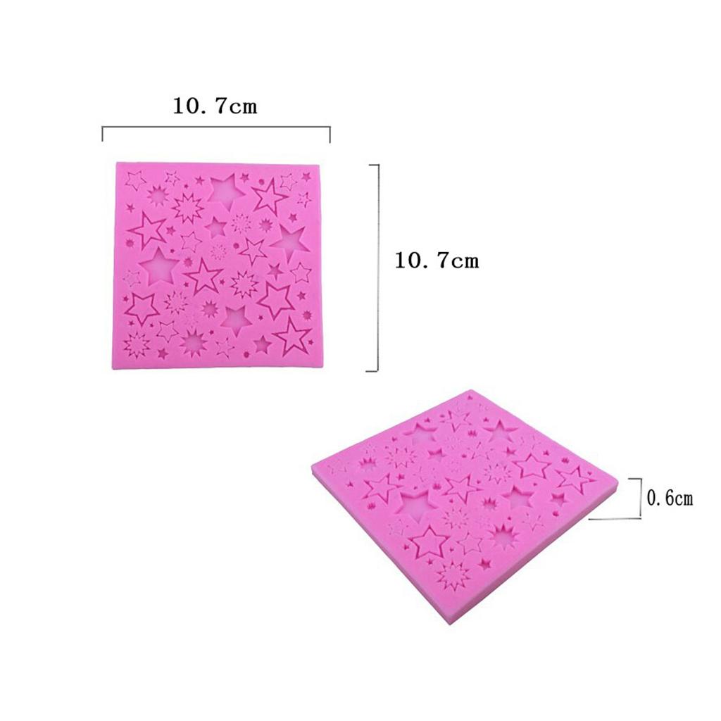 1 Piece Stars Design Silicone Mold for Cake Fondant Sugar Baking Diamond Decor