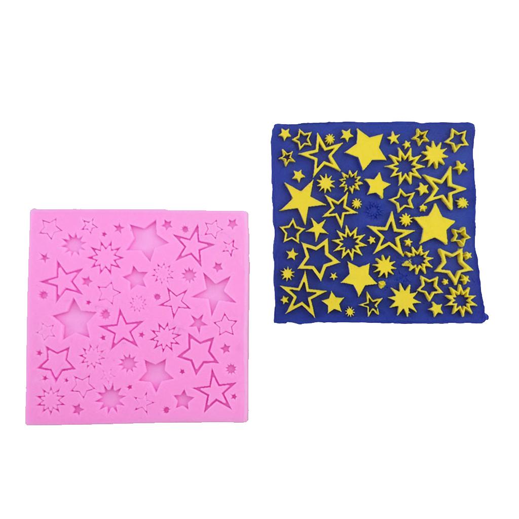 1 Piece Stars Design Silicone Mold for Cake Fondant Sugar Baking Diamond Decor