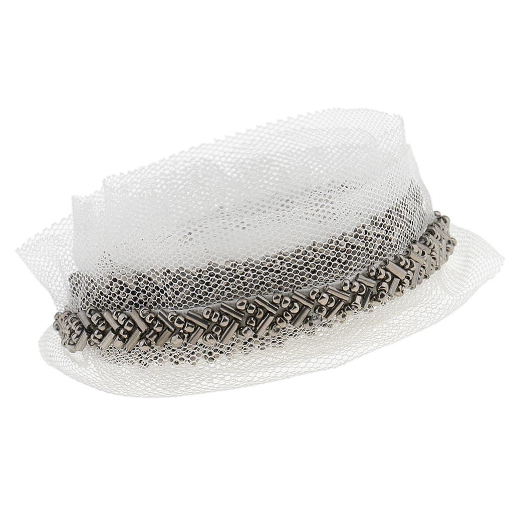 1 Yard Beaded Sewing Trimming Mesh Lace Ribbon Dress Decor Craft Gray