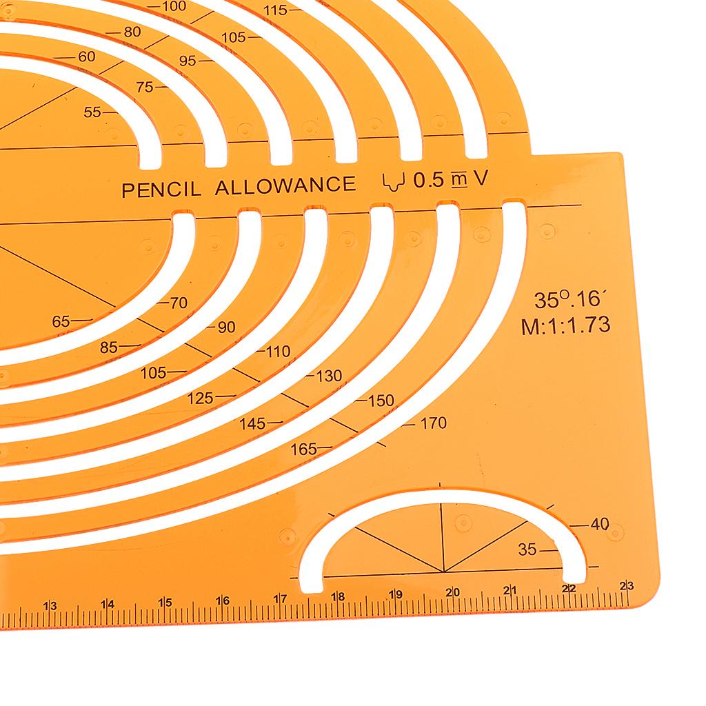  PLASTIC LARGE ISOMETRIC ELLIPSE DRAWING STENCIL STUDENTS MATH RULER CRAFT