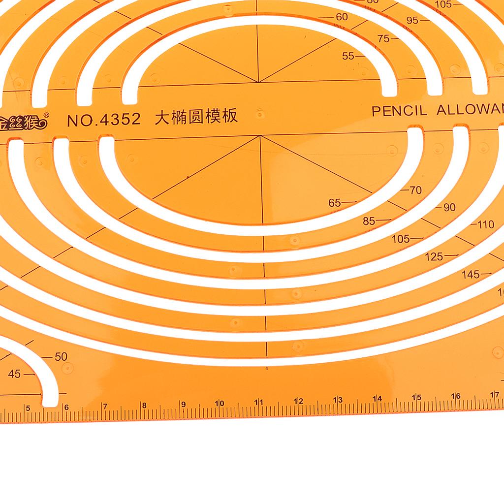  PLASTIC LARGE ISOMETRIC ELLIPSE DRAWING STENCIL STUDENTS MATH RULER CRAFT