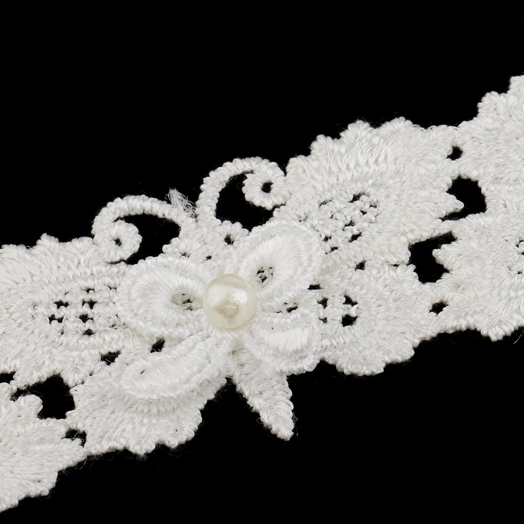 1 Yard Butterfly Pearl Lace Trim Ribbon Applique for Wedding Dress Decoration DIY Crafts