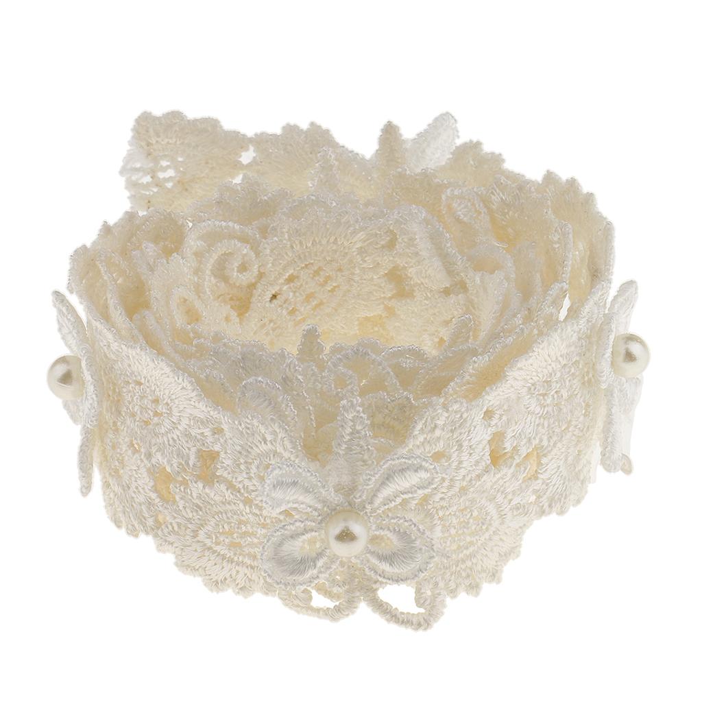 1 Yard Butterfly Pearl Lace Trim Ribbon Applique for Wedding Dress Decoration DIY Crafts