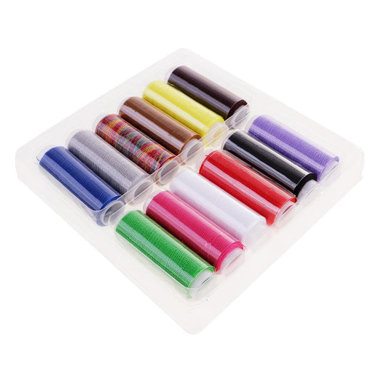 1 Box Polyester Sewing Machine Thread Hand Sewing Supplies 12 colors