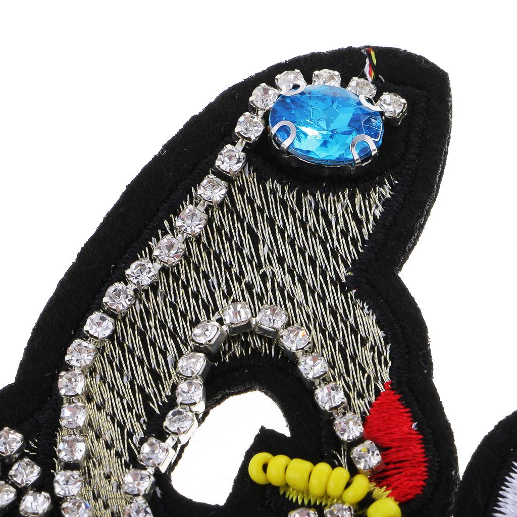 1 Piece Sew on Rhinestone Beaded Embroidery Sewing Patch Applique Clothing Embellishment