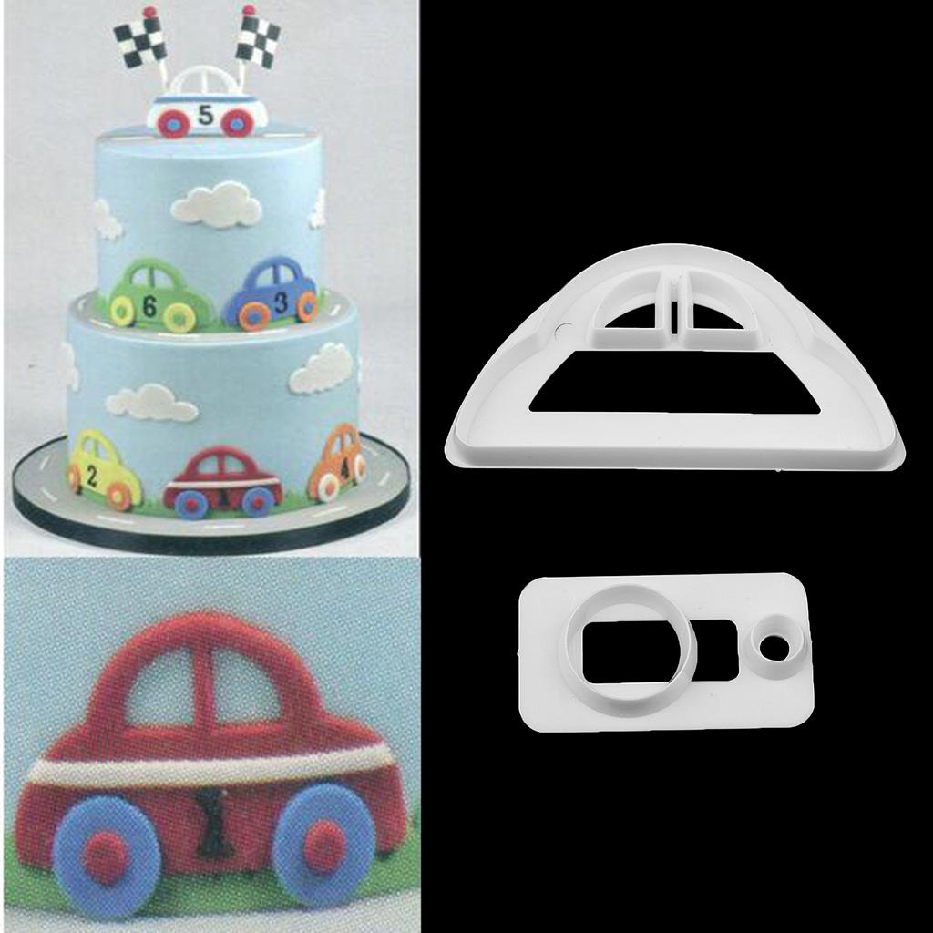 1 Set Car Shape DIY Plastic Fondant Cake Mold Cookies Cutting Mold Cutter Baking Tool Accessories Bakeware