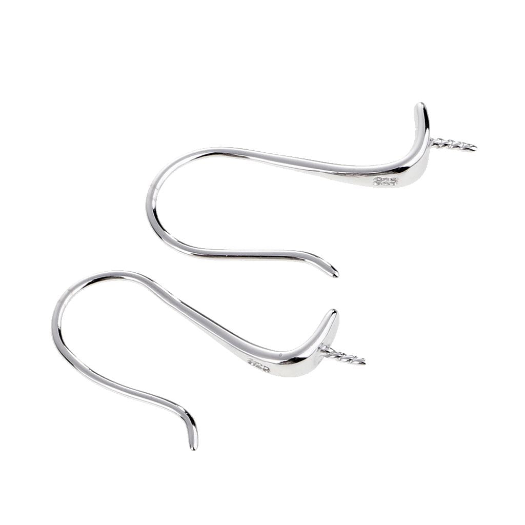 1 Pair of Sterling 925 Silver Ear Wire Ear Hooks Earring Findings Base DIY Jewelry