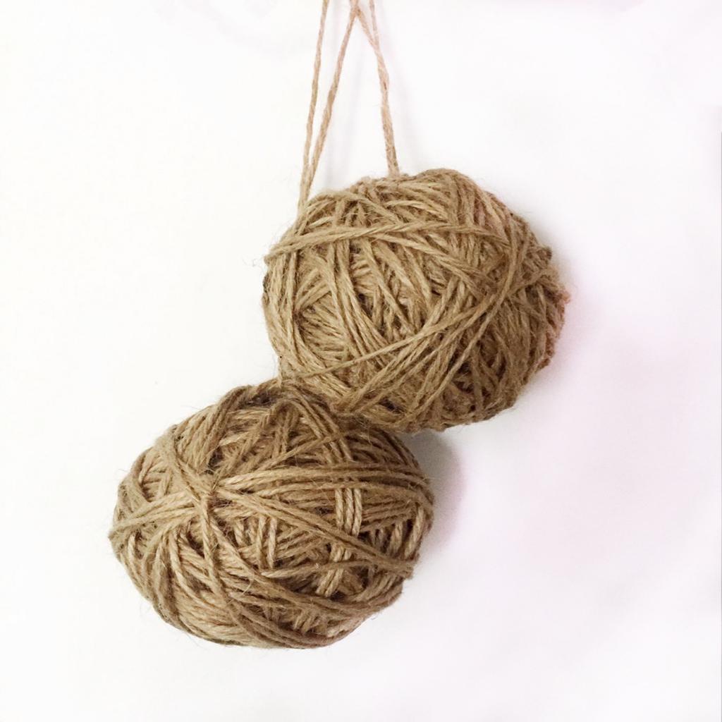 1 Piece Handmade Natural Hemp Rope Decorating Ball Hanging Decoration 8cm