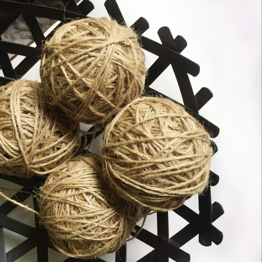 1 Piece Handmade Natural Hemp Rope Decorating Ball Hanging Decoration 8cm