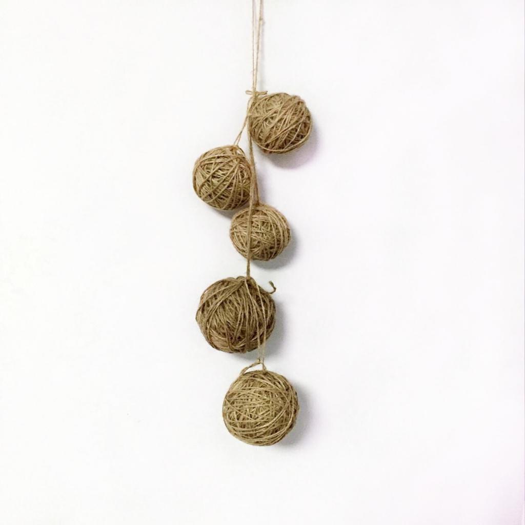 1 Piece Handmade Natural Hemp Rope Decorating Ball Hanging Decoration 6.5cm