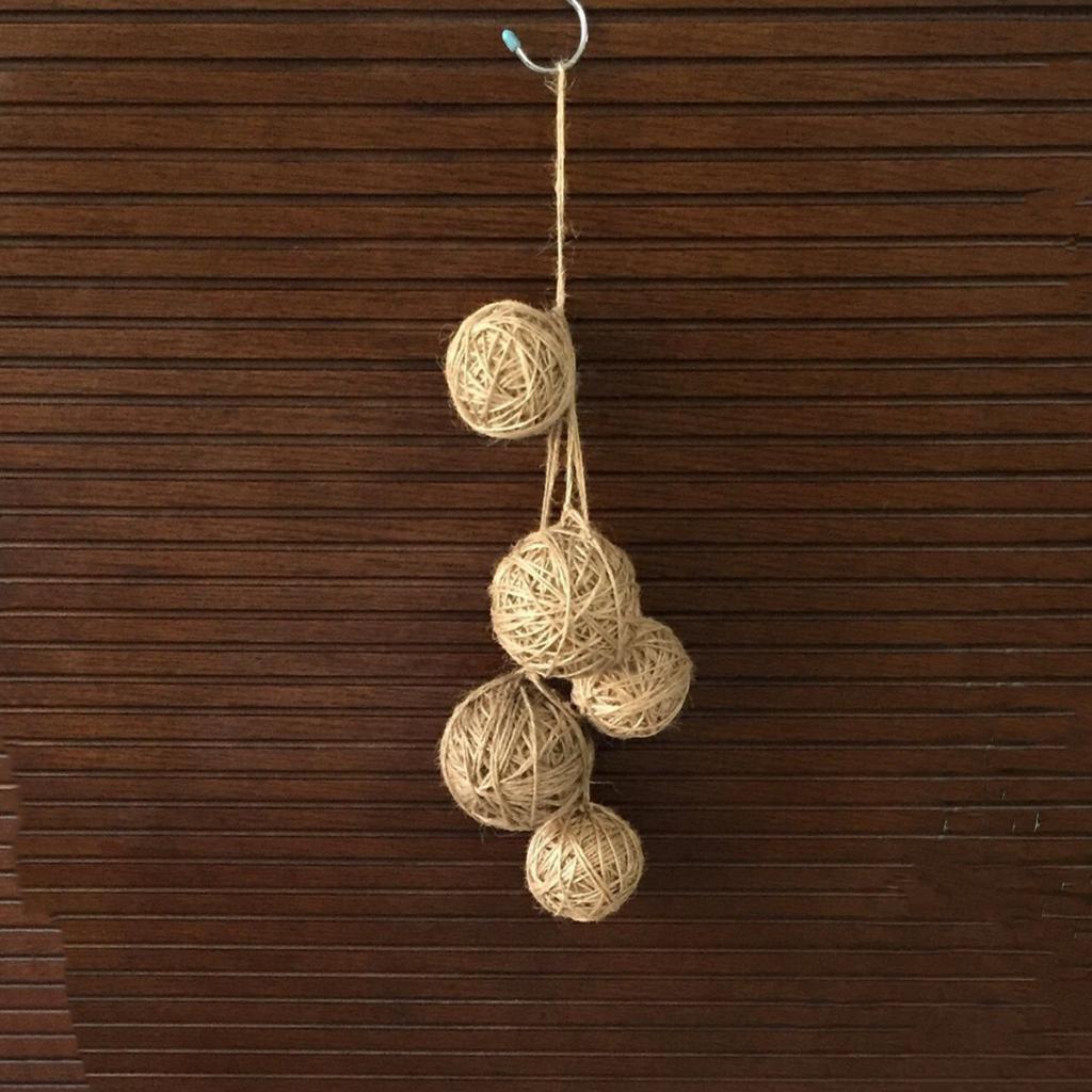 1 Piece Handmade Natural Hemp Rope Decorating Ball Hanging Decoration 6.5cm