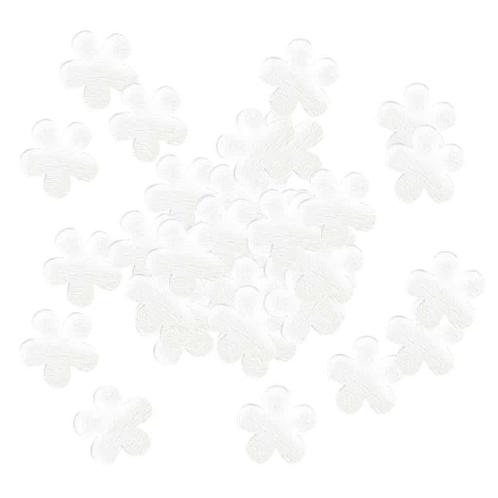  100 Pieces White 21x20mm Mini Wooden Flower Shapes Pieces Decor Embellishment Art Craft Card Making Scrapbooking Wedding Favors