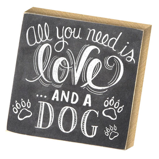 'all you need is love AND A DOG'' European MDF Wood Plaque Painting Art Signs Coffee Bar Shop Signs Plaque Home Wall Decor Craft Wood Gifts