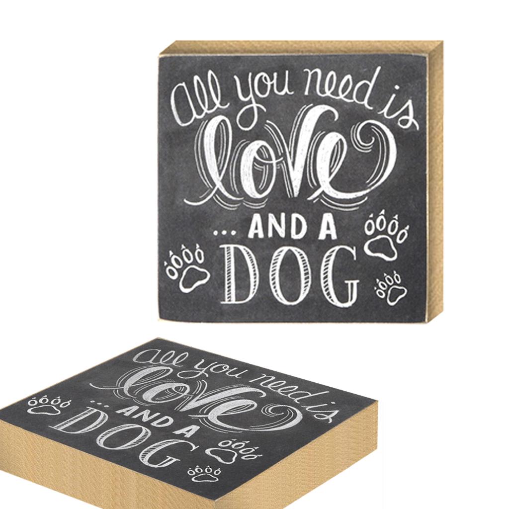 'all you need is love AND A DOG'' European MDF Wood Plaque Painting Art Signs Coffee Bar Shop Signs Plaque Home Wall Decor Craft Wood Gifts