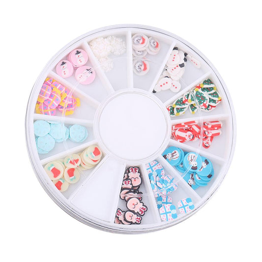 1 Box Of 12 Styles 3D Nail Charms Wheel Acrylic Flatbacks Nail Art Slice Decorations 3D Assorted Slices for Nail Art and Decoration Mobile phone, Books, Media player, DIY Crafts