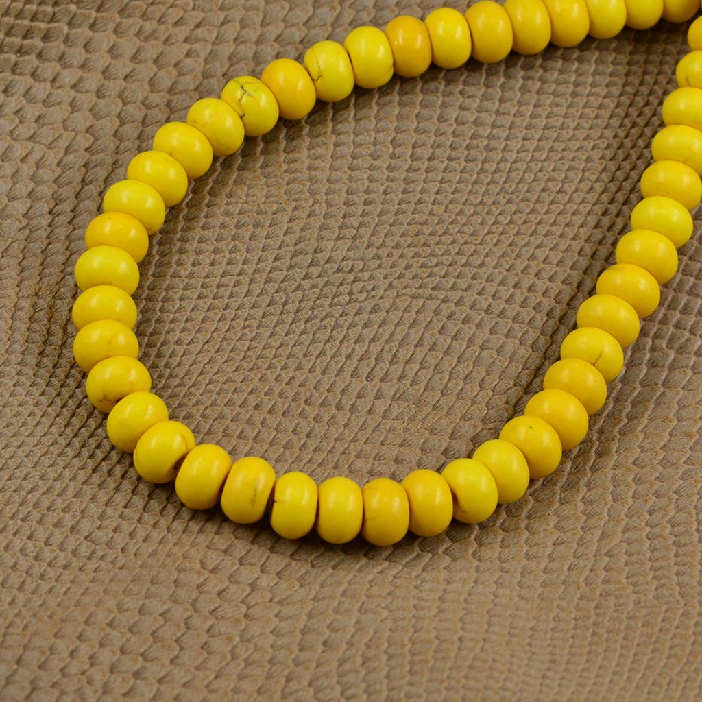 1 Strand of Turquoise Gemstone Rondelle Spacer Loose Beads Findings Yellow