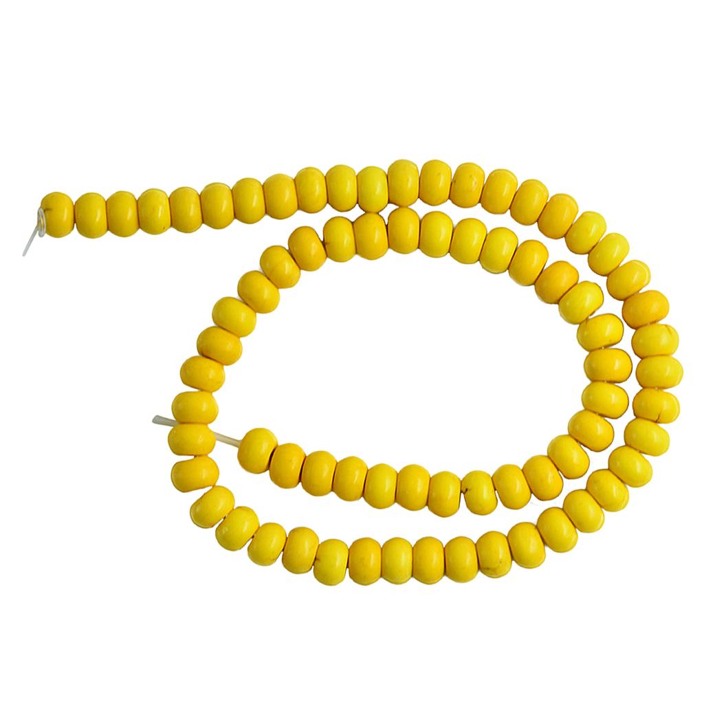 1 Strand of Turquoise Gemstone Rondelle Spacer Loose Beads Findings Yellow