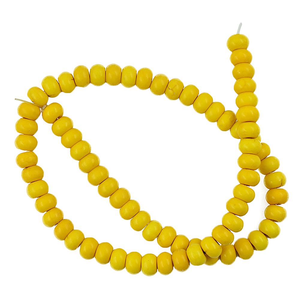 1 Strand of Turquoise Gemstone Rondelle Spacer Loose Beads Findings Yellow