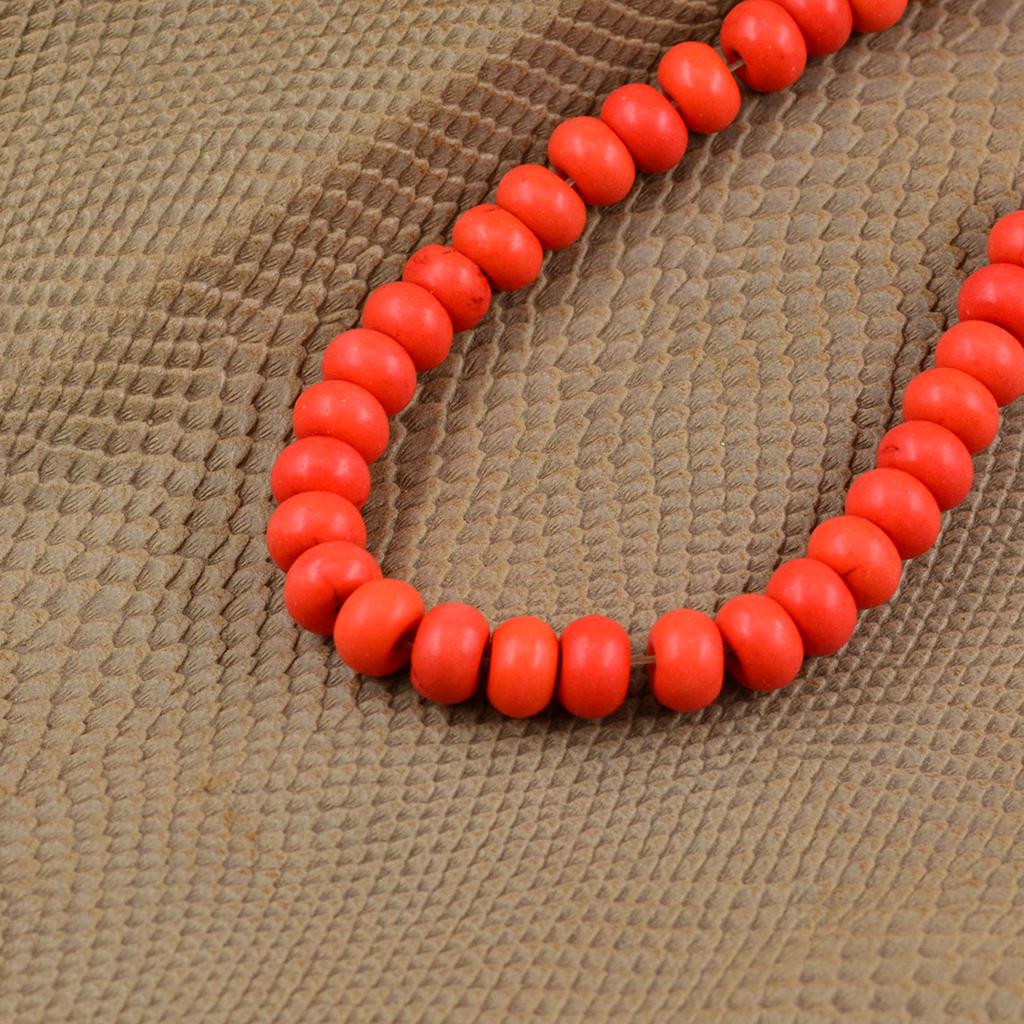 1 Strand of Turquoise Gemstone Rondelle Spacer Loose Beads Findings Orange