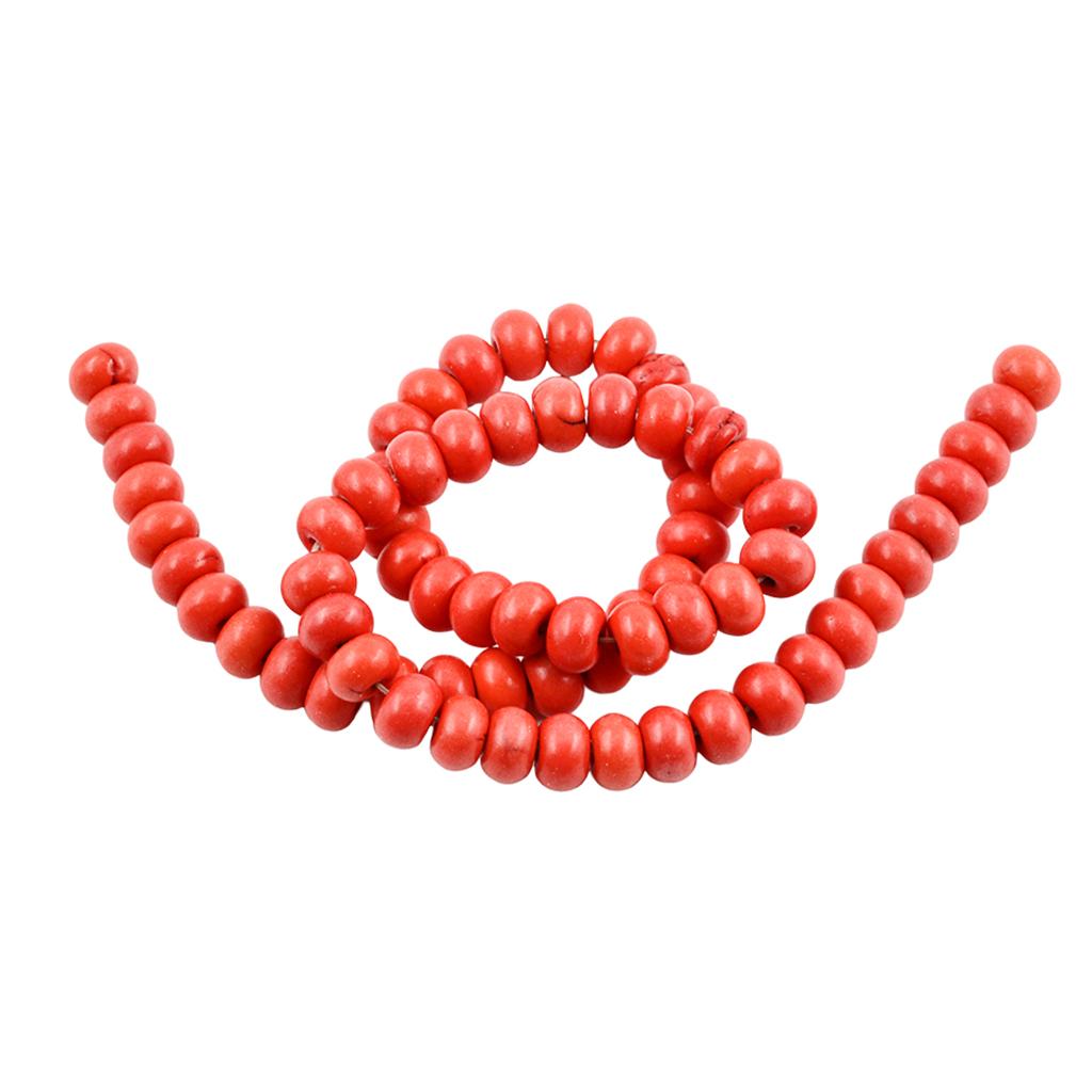 1 Strand of Turquoise Gemstone Rondelle Spacer Loose Beads Findings Orange