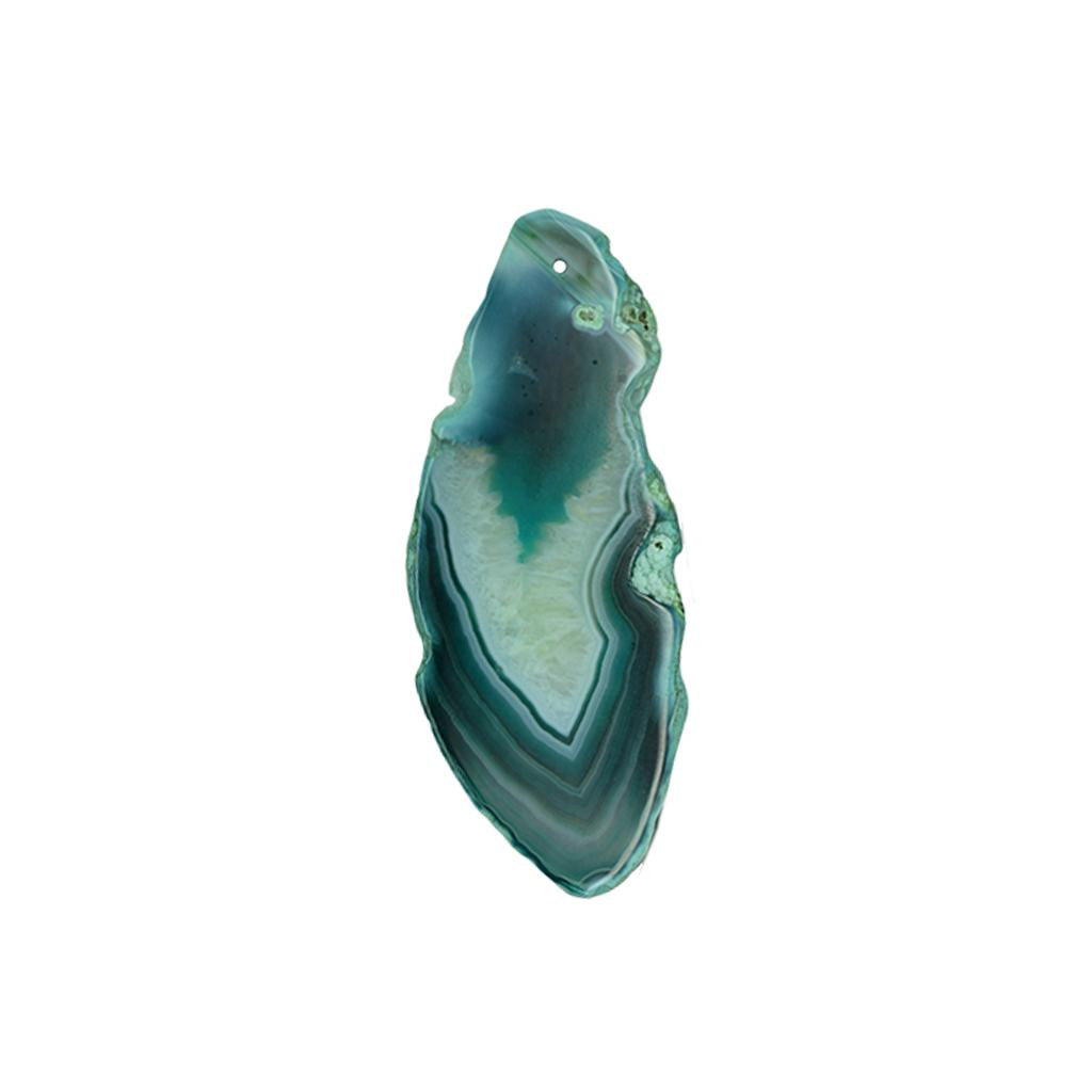 1 Piece Irregular Shape Agate Quartz Slice Pendant Charms Jewelry Green