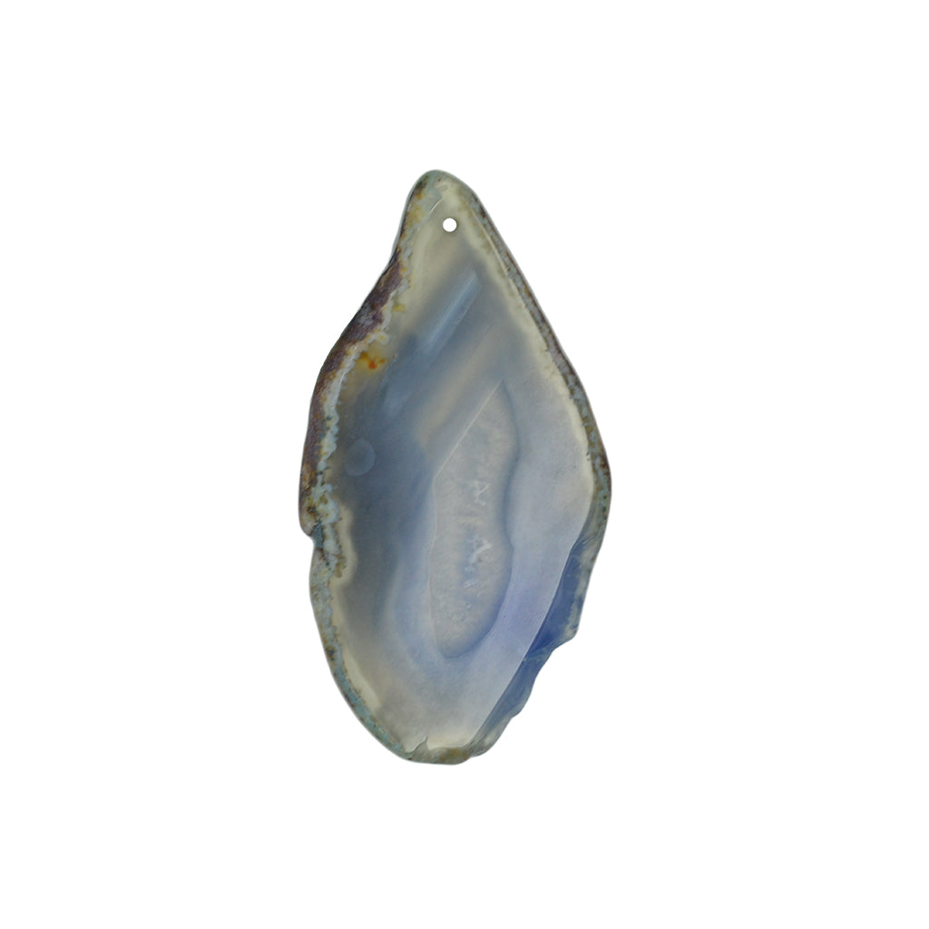 1 Piece Irregular Shape Agate Quartz Slice Pendant Charms Jewelry Sky blue