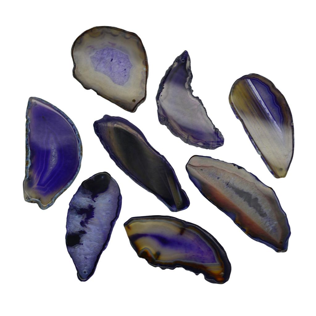 1 Piece Irregular Shape Agate Quartz Slice Pendant Charms Jewelry Purple