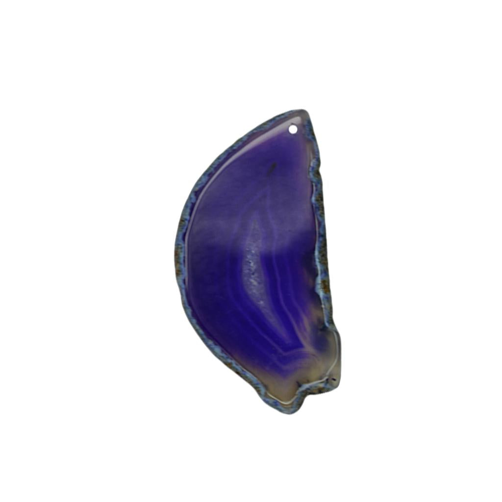 1 Piece Irregular Shape Agate Quartz Slice Pendant Charms Jewelry Purple