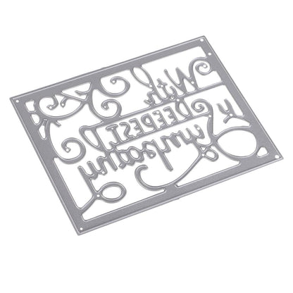 'with Deepest Sympathy'' English Letters Cutting Dies Metal Stencil Template Mould for DIY Scrapbooking Album Paper Embossing Paper Card Gift Making Craft Decoration